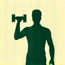 Icon of a person lifting weights