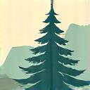 Icon of a bridge with an evergreen tree, symbolizing Portland