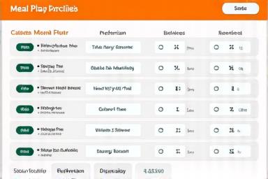 Screenshot of a personalized meal plan generator interface, showing options for dietary preferences, allergies, and health goals.