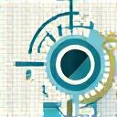 An icon representing personalized plan development: a blueprint or roadmap with gears and a magnifying glass, suggesting tailored precision, in professional blue and green hues.